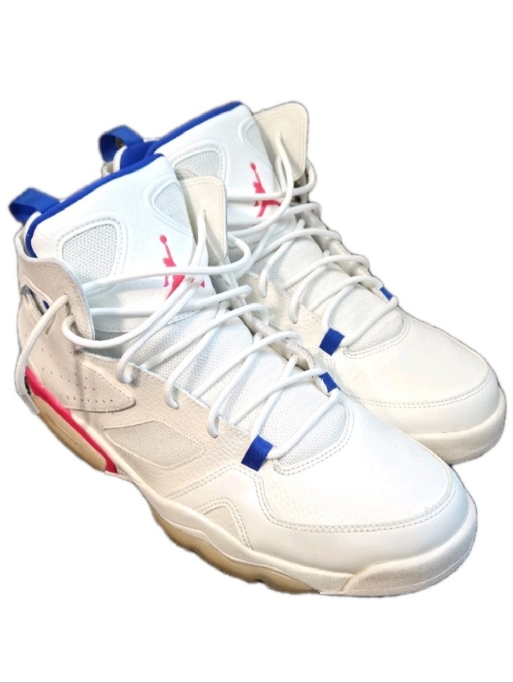 Jordan Flight Club 91 Men’s Basketball Shoes US Men's Size 11.5 Sail/Pink/Blue - Picture 1 of 13